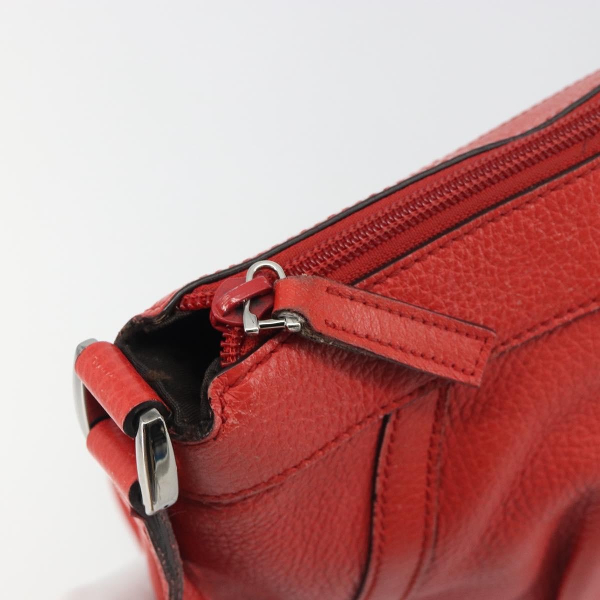 Gucci Abbey Leather Red Leather Shoulder Bag Bag (Pre-Owned)