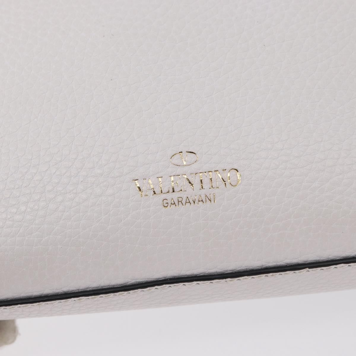 Valentino Garavani Rockstud Flip Lock Flap Leather White_Gold Leather Shoulder Bag Bag (Pre-Owned)