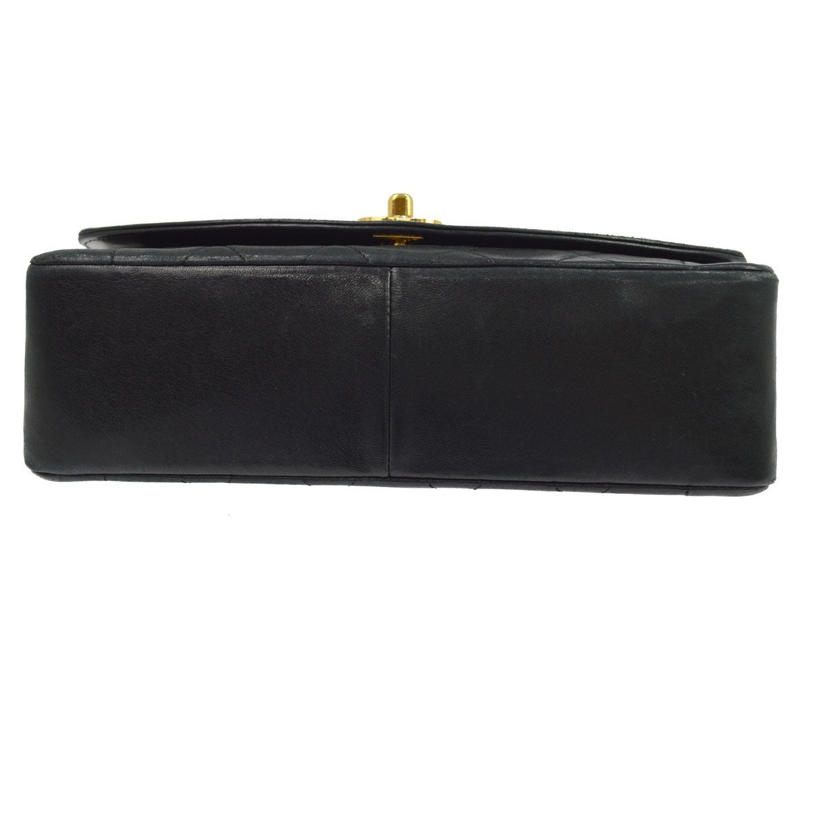 Chanel Diana Flap Quilted Lambskin Black Leather Handbag (Pre-Owned)