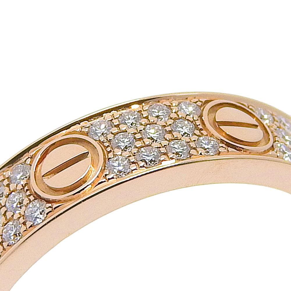 Cartier Love Wedding Band Pave Diamonds 18K Yellow Gold And Diamonds Gold Pink_Gold Ring Jewelry (Pre-Owned)