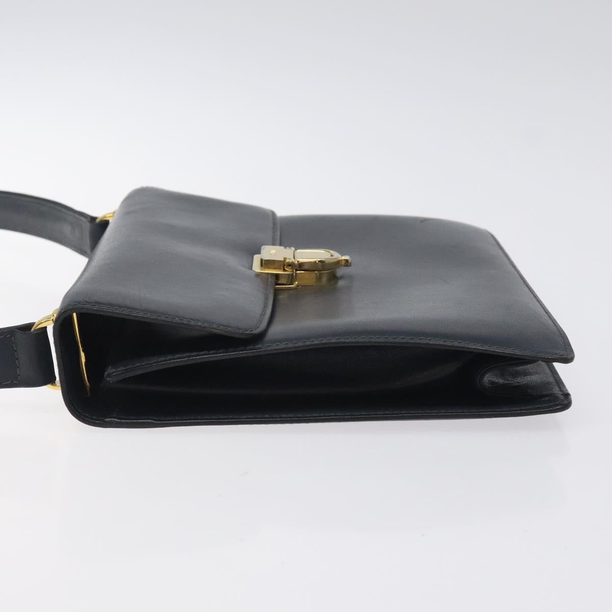 Celine Vintage Leather Navy Leather Shoulder Bag Bag (Pre-Owned)