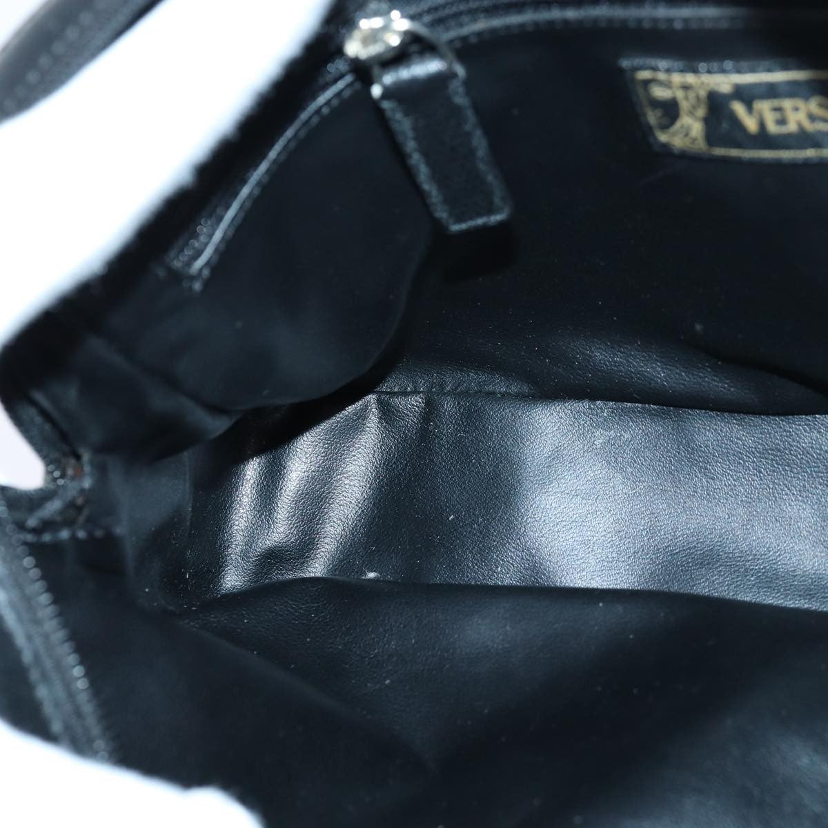 Versace Vintage Clutch Leather Black Leather Clutche & Pouche Bag (Pre-Owned)