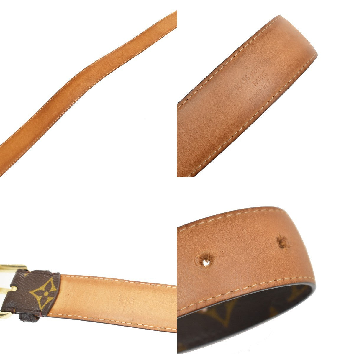 Louis Vuitton Ellipse Belt Monogram Canvas Brown Canvas Belts Accessory (Pre-Owned)