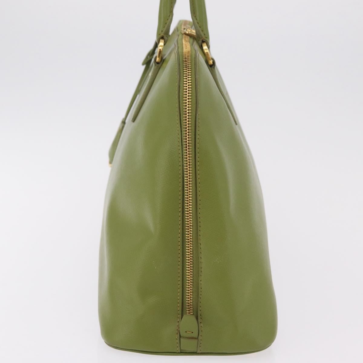 Prada Promenade Saffiano Leather Green Leather Handbag (Pre-Owned)