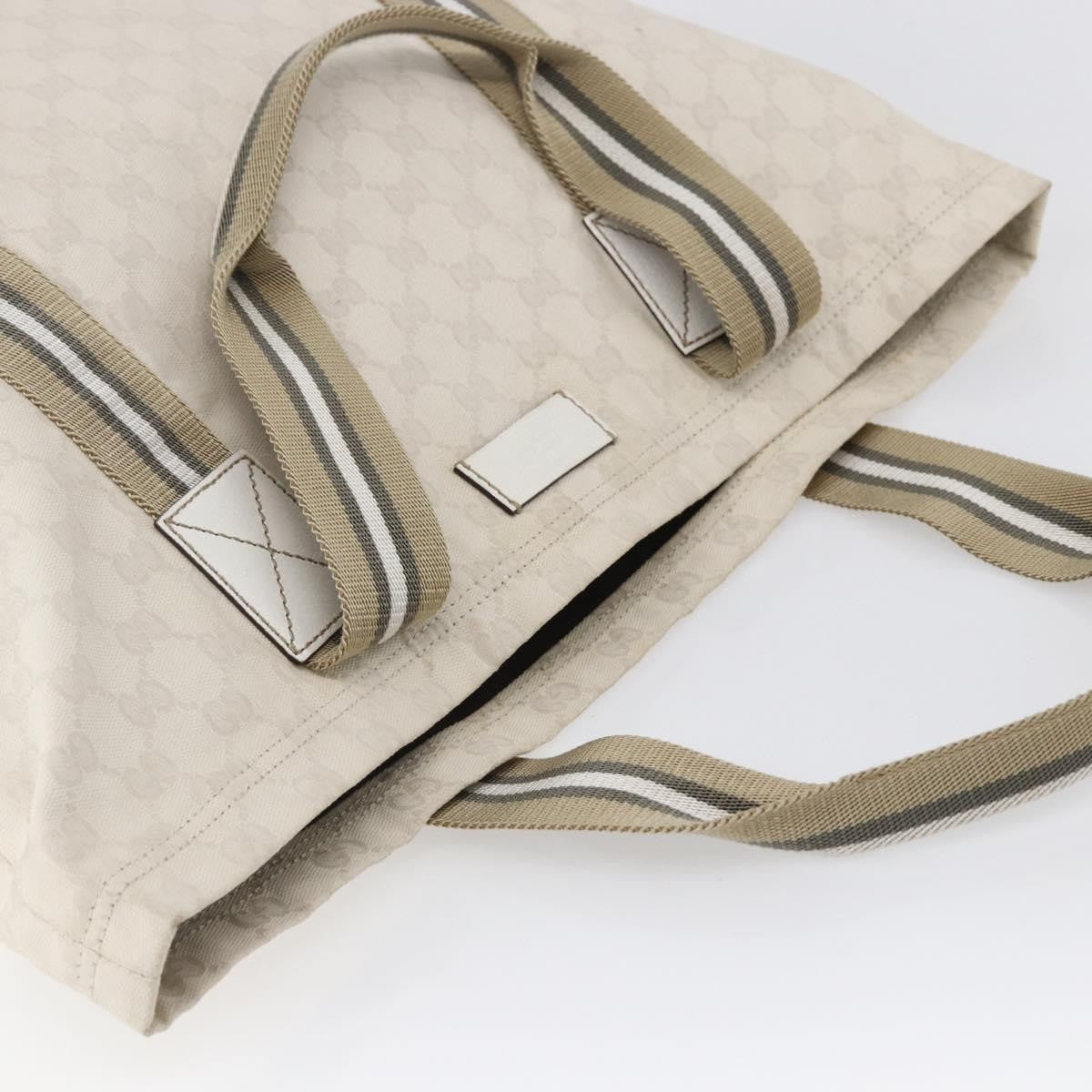 Gucci Original Web Gg Canvas Beige Canvas Tote Bag Bag (Pre-Owned)