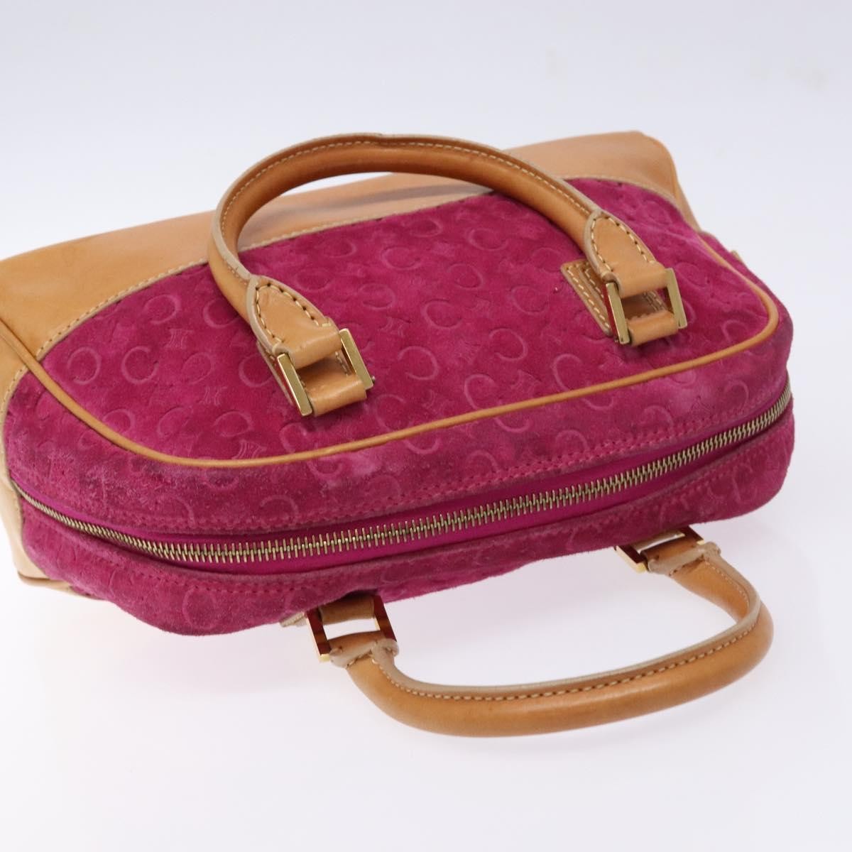 Celine Vintage Macadam C Macadam Suede Purple Suede Handbag (Pre-Owned)