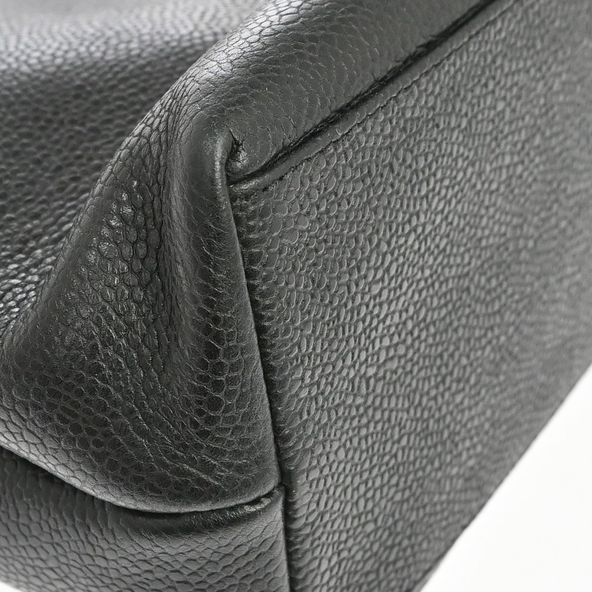 Chanel Vintage Front Pocket Tote Caviar Black Leather Tote Bag Bag (Pre-Owned)