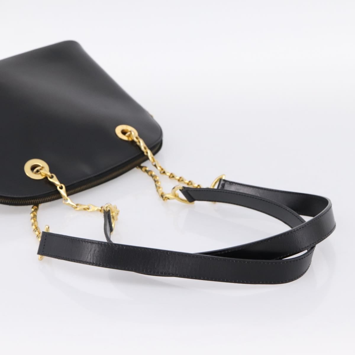 Celine Shoulder Leather Black Leather Shoulder Bag Bag (Pre-Owned)