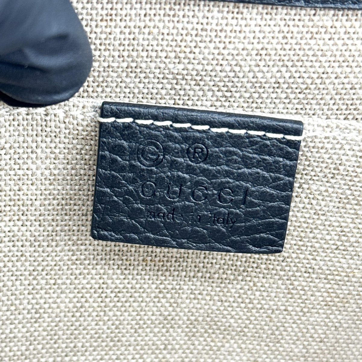 Gucci Interlocking Leather Black Leather Shoulder Bag Bag (Pre-Owned)