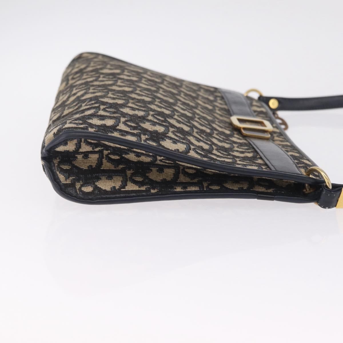Christian Dior Trotter Shoulder Canvas Navy Canvas Handbag (Pre-Owned)