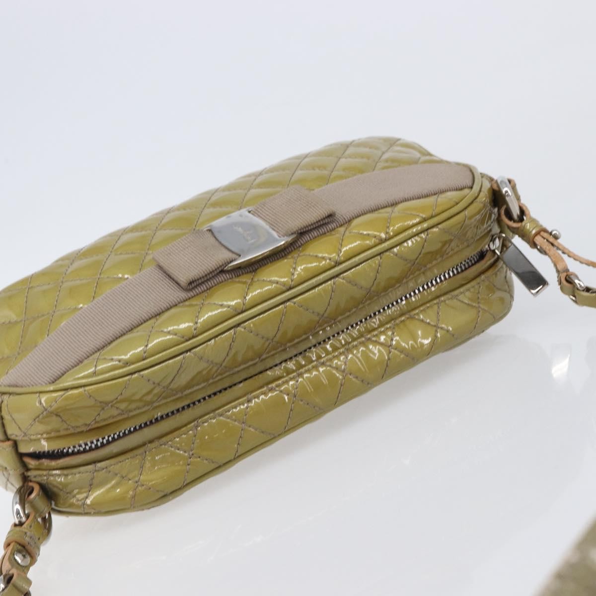 Salvatore Ferragamo Vala Patent Leather Green Patent_Leather Shoulder Bag Bag (Pre-Owned)