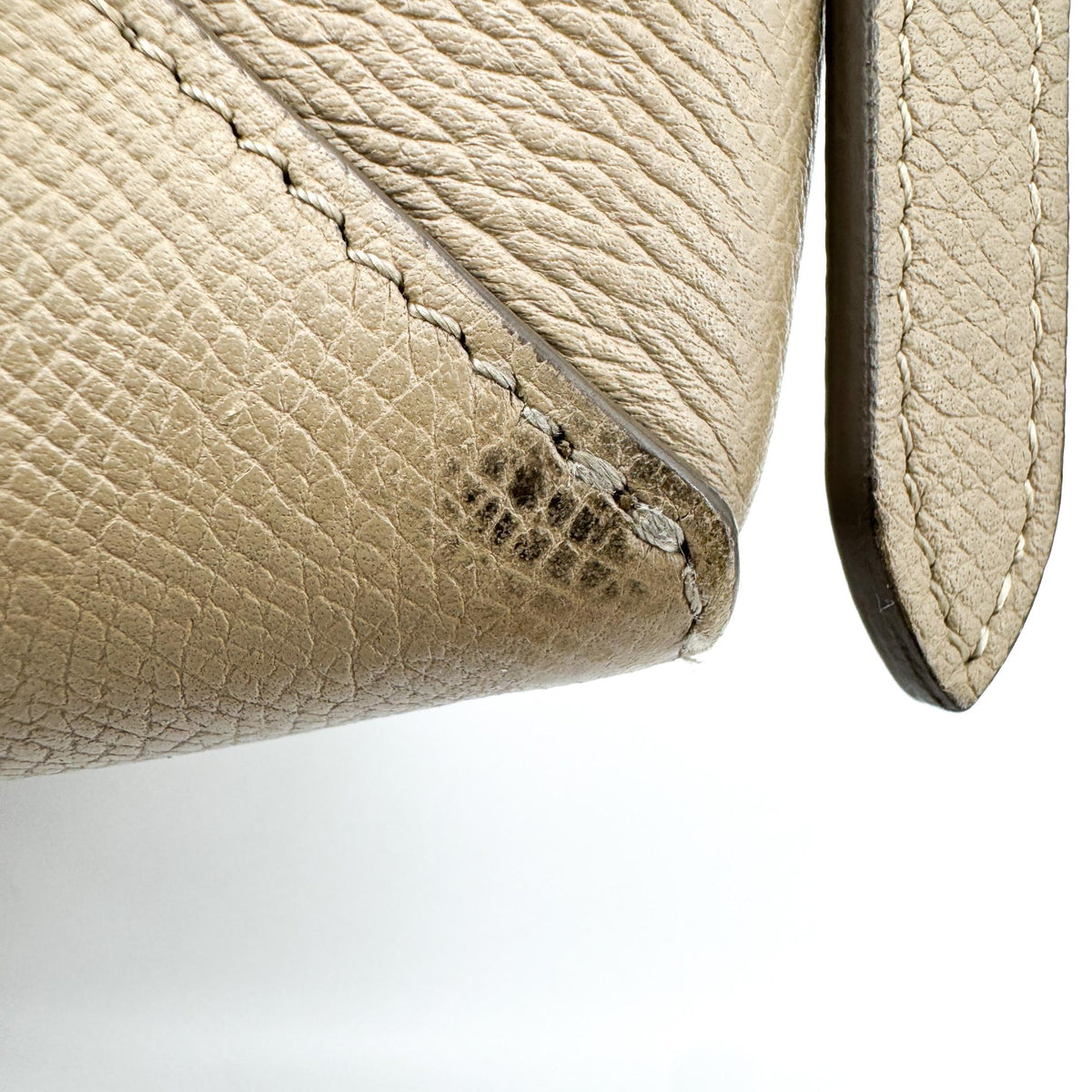 Celine Belt Calfskin Beige Leather Handbag (Pre-Owned)