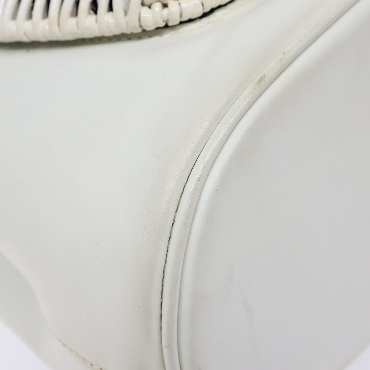 Salvatore Ferragamo Vintage Gancini Convertible Top Handle Leather White Leather Handbag (Pre-Owned)