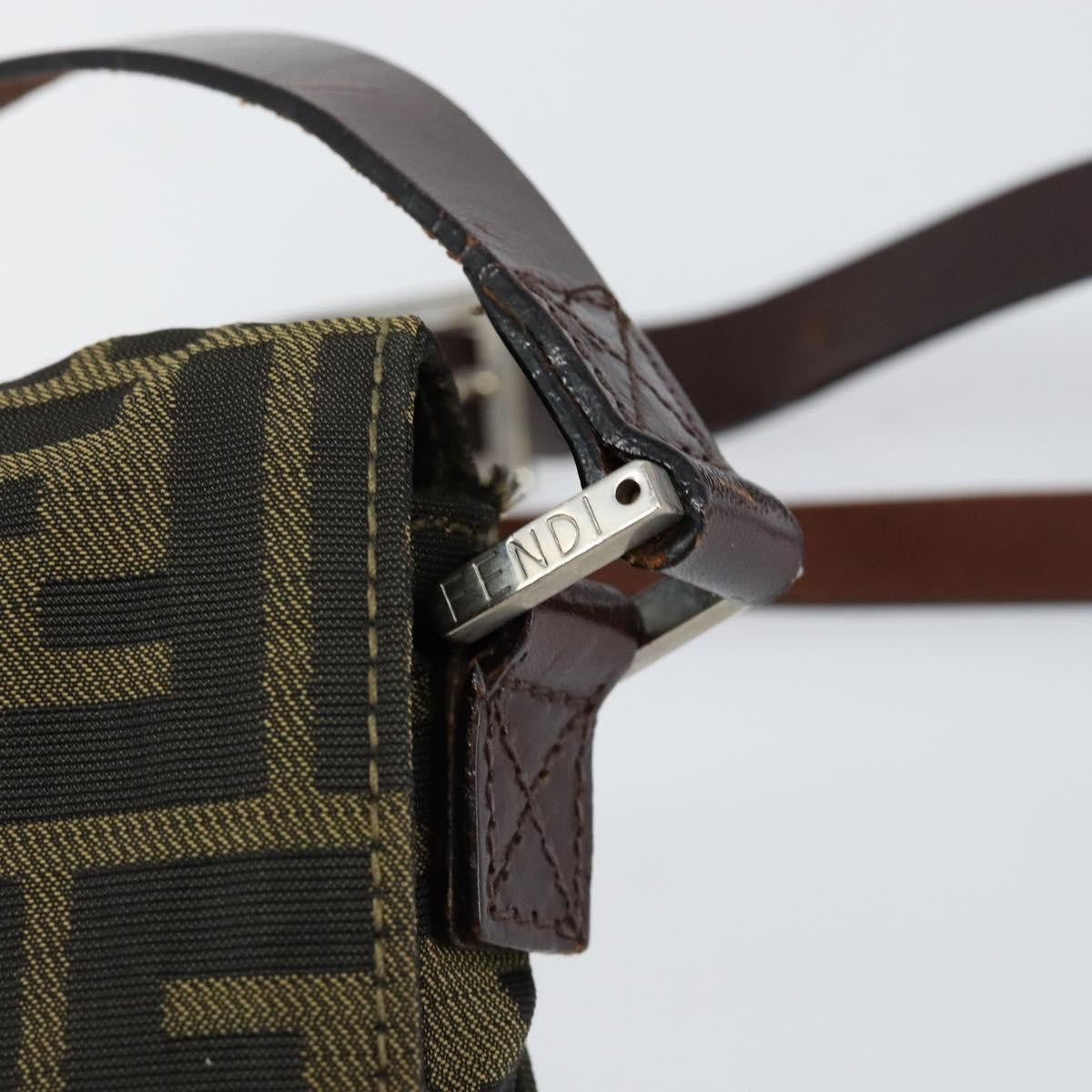 Fendi Flat Messenger Zucca Canvas Brown Canvas Shoulder Bag Bag (Pre-Owned)