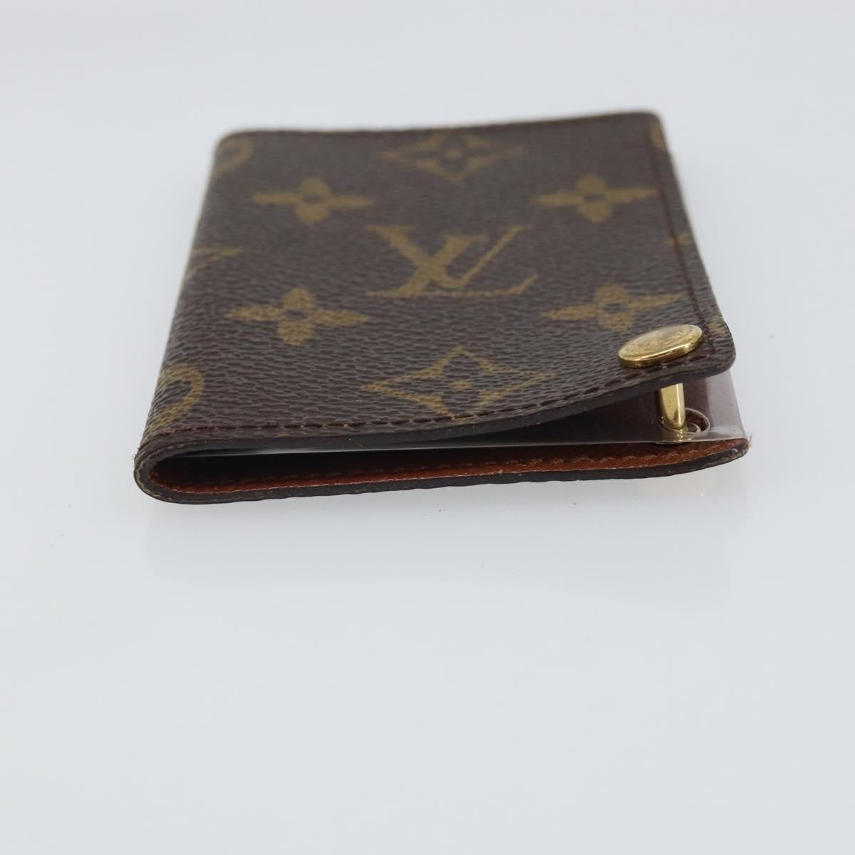 Louis Vuitton Porte Cartes Pression Card Case Monogram Canvas Brown Canvas Card Holders Accessory (Pre-Owned)