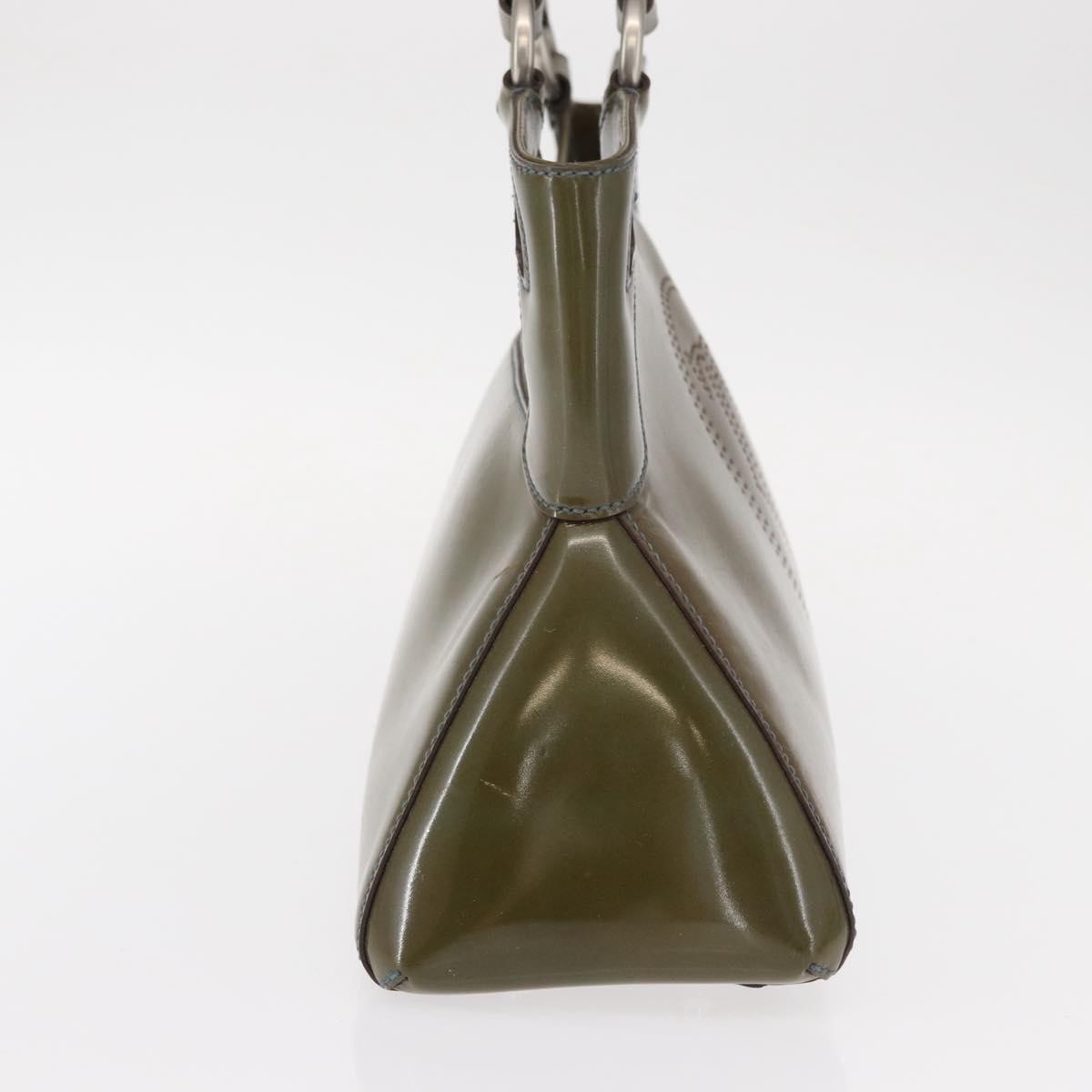 Cartier Marcello Patent Leather Khaki Patent_Leather Handbag (Pre-Owned)