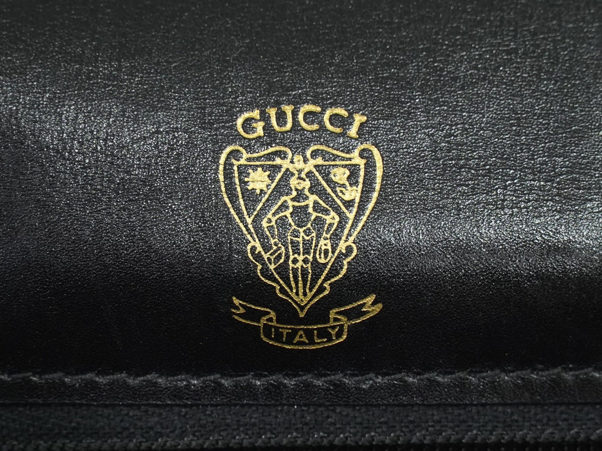Gucci Shoulder Leather Black Leather Shoulder Bag Bag (Pre-Owned)