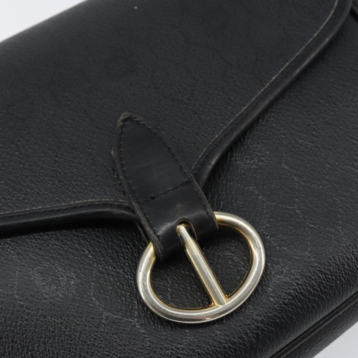 Christian Dior Vintage Honeycomb Flap Coated Canvas Black Canvas Shoulder Bag Bag (Pre-Owned)