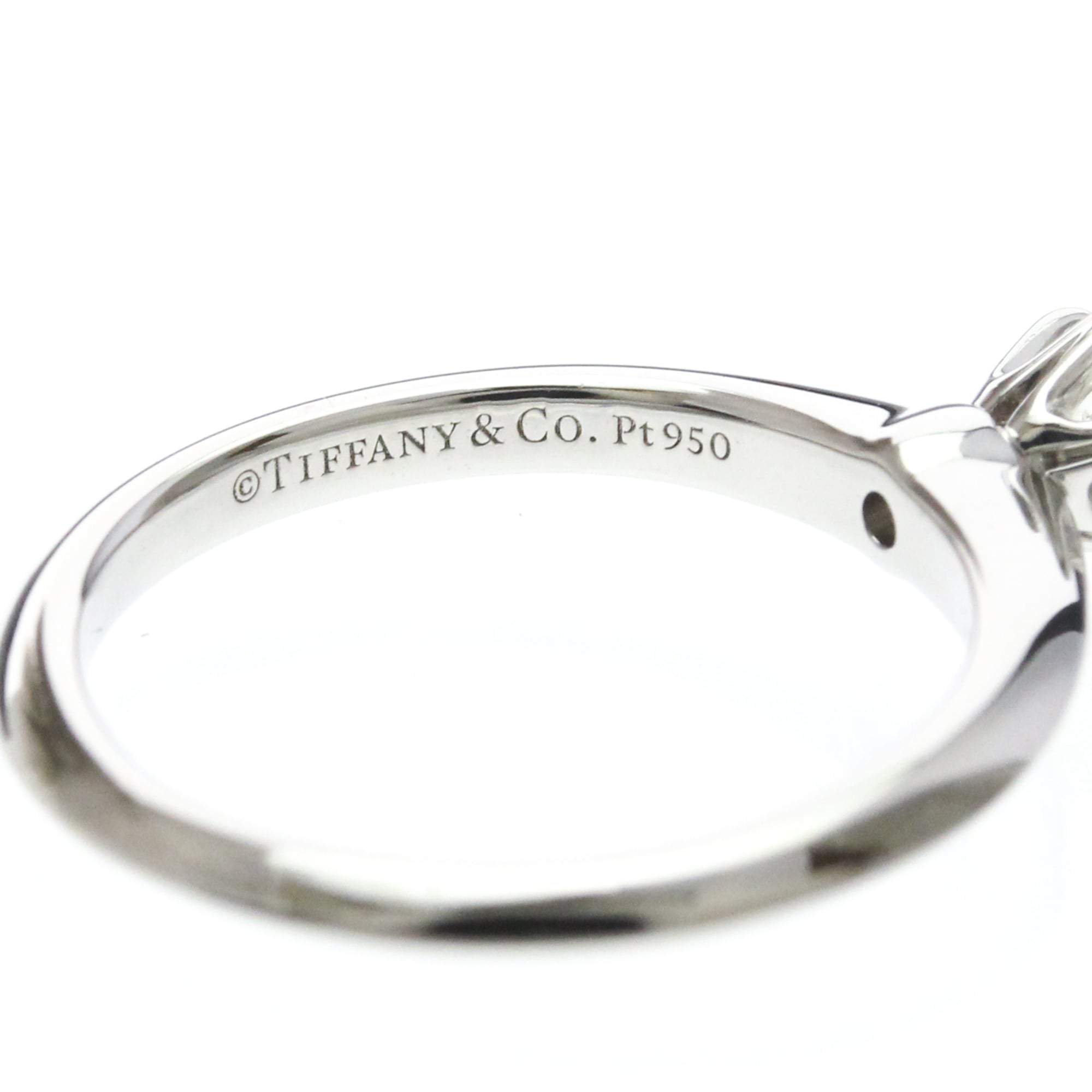 Tiffany & Co. Tiffany Setting Solitaire Platinum With Rbc Diamond H/Vs1 Clear Platinum Ring Jewelry (Pre-Owned)