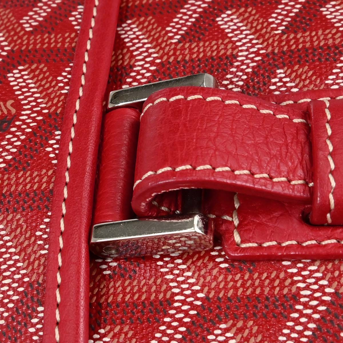 Goyard Grand Bleu Messenger Coated Canvas Red Canvas Handbag (Pre-Owned)