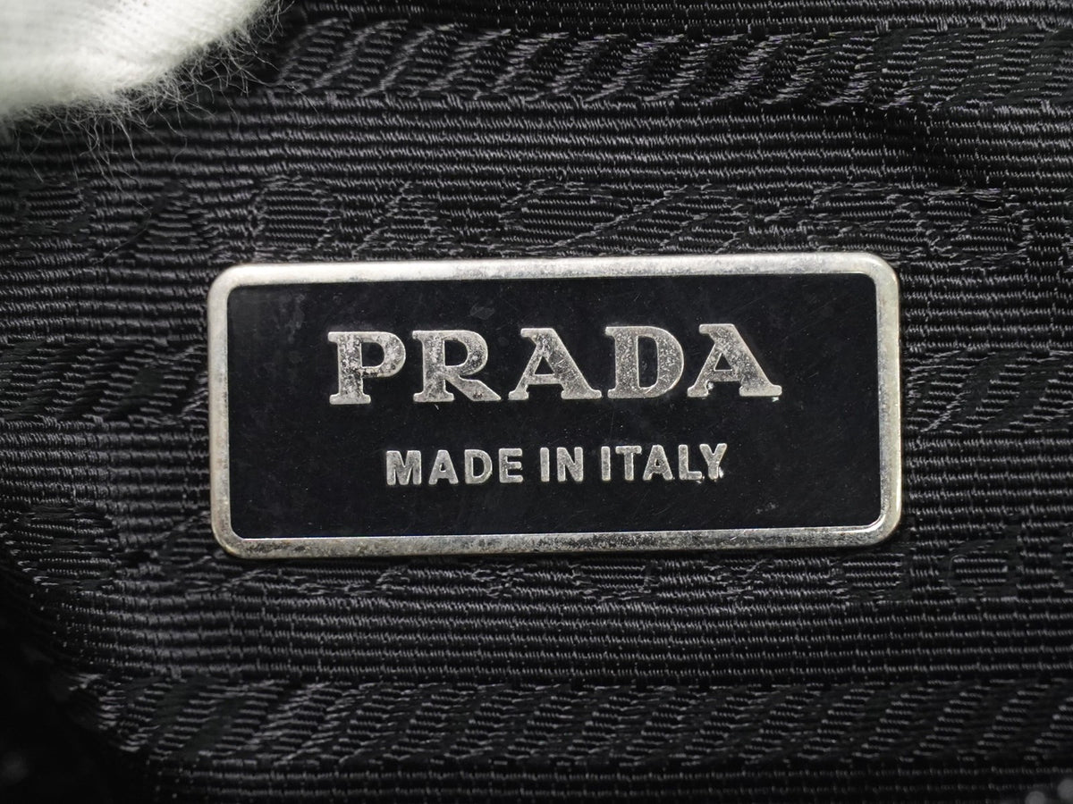 Prada Zip Buckle Messenger Tessuto Black Nylon Shoulder Bag Bag (Pre-Owned)