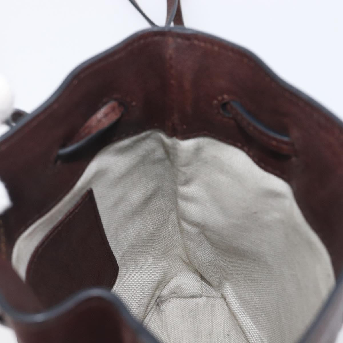 Miu Miu Aviator Bucket Leather Brown Leather Handbag (Pre-Owned)