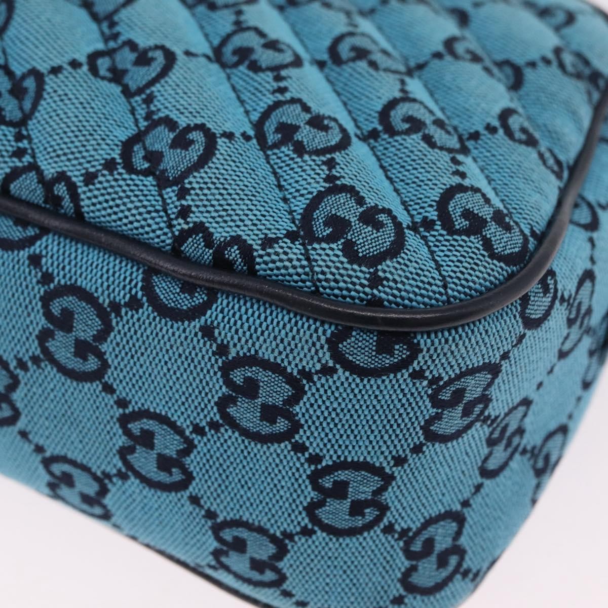 Gucci Gg Marmont Multicolor Diagonal Quilted Gg Canvas Blue Canvas Shoulder Bag Bag (Pre-Owned)