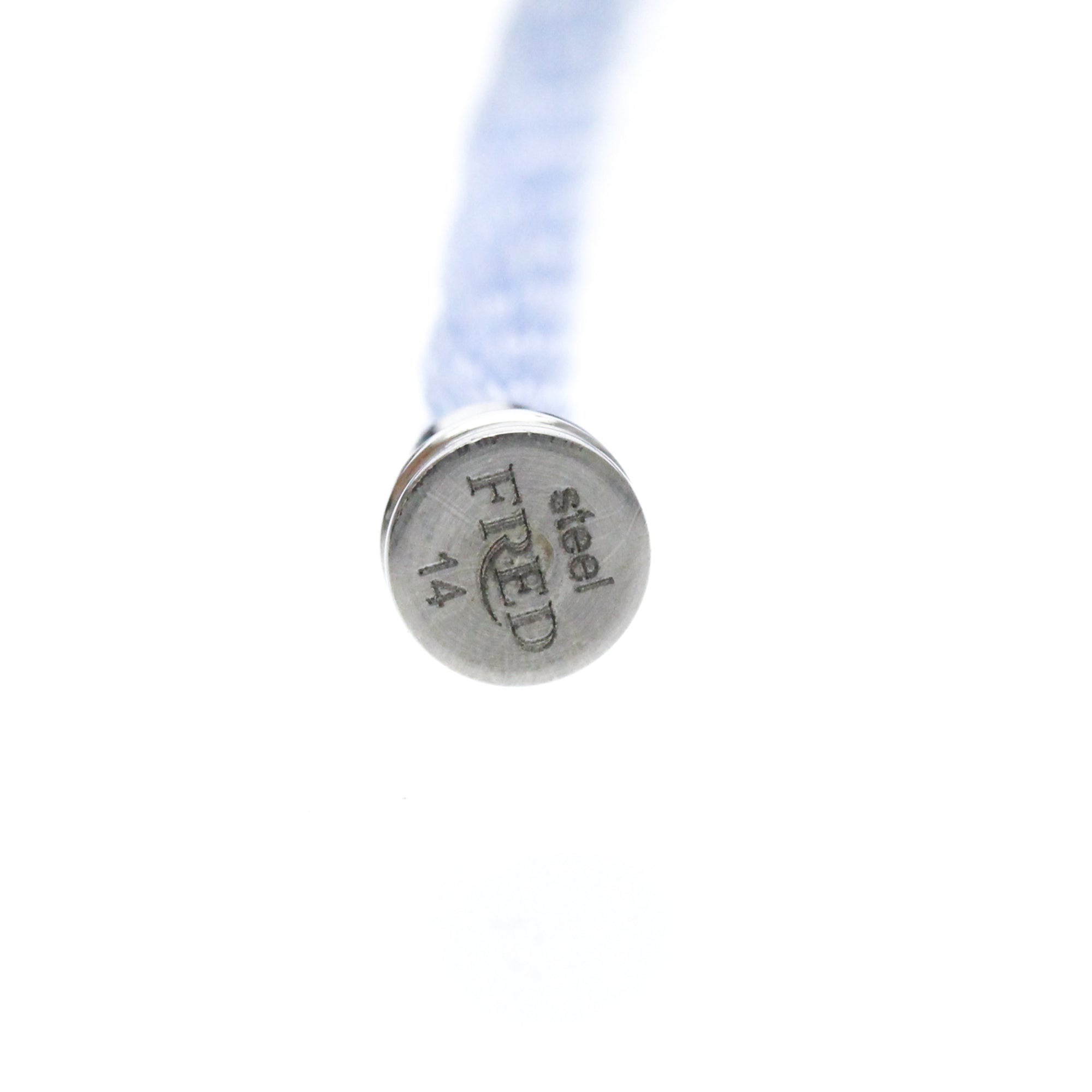 Fred Paris Force 10 Woven Cord With Stainless Steel And 18K White Gold Silver White_Gold Bracelet Jewelry (Pre-Owned)