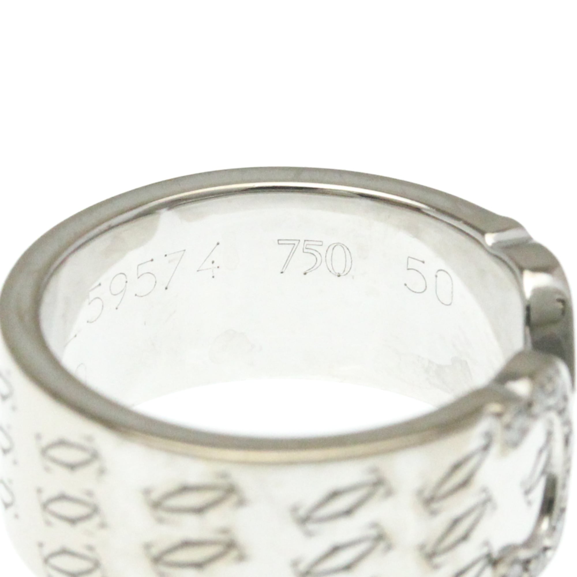 Cartier 2C De Cartier 18K White Gold Silver White_Gold Ring Jewelry (Pre-Owned)