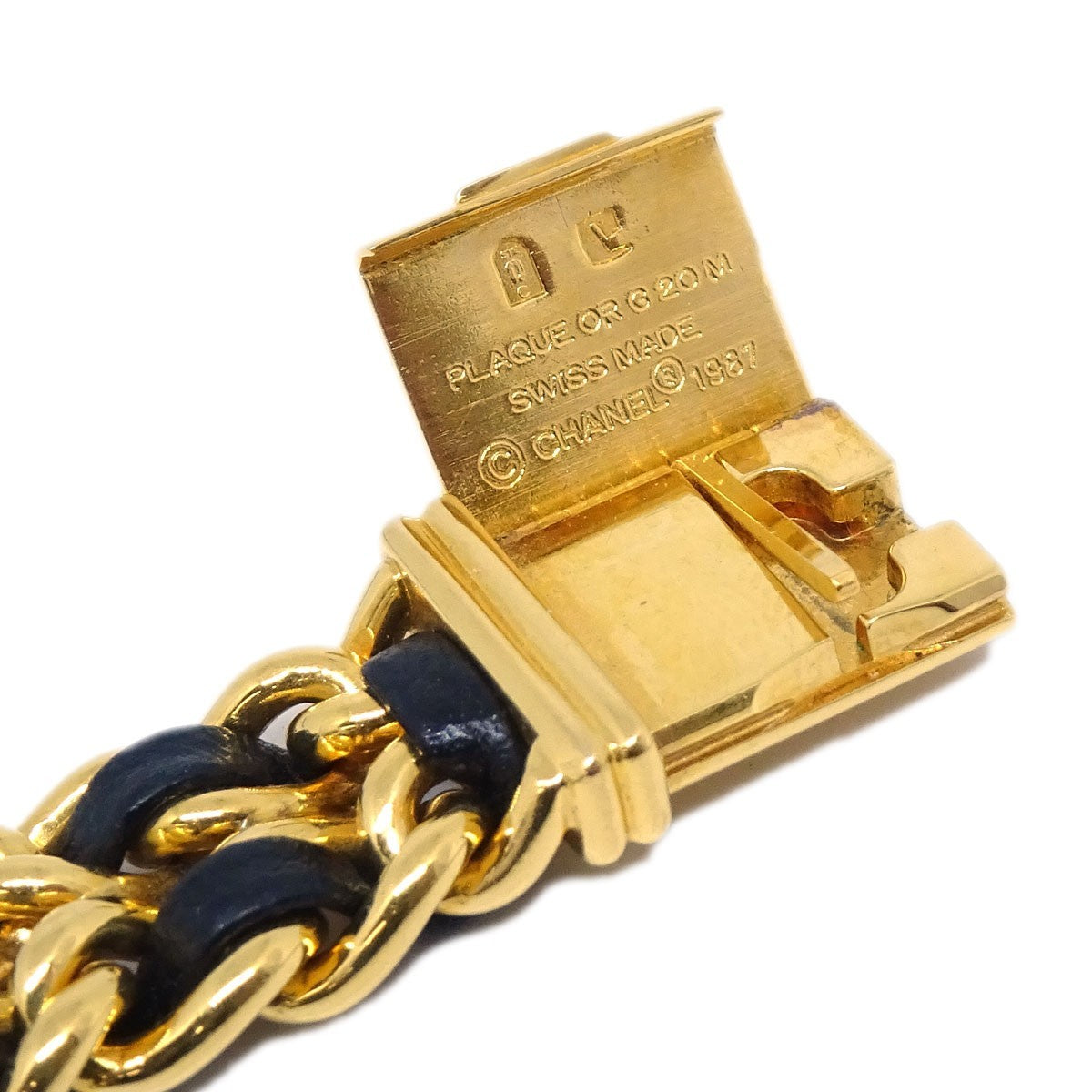 Chanel Premiere Rock Quartz Plated Metal And Leather Watch (Pre-Owned)