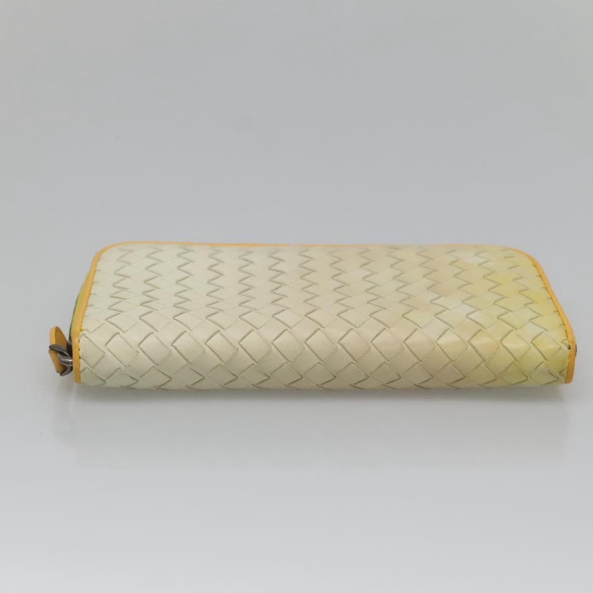 Bottega Veneta Intrecciato Long Zip Leather Beige Leather Wallets Accessory (Pre-Owned)
