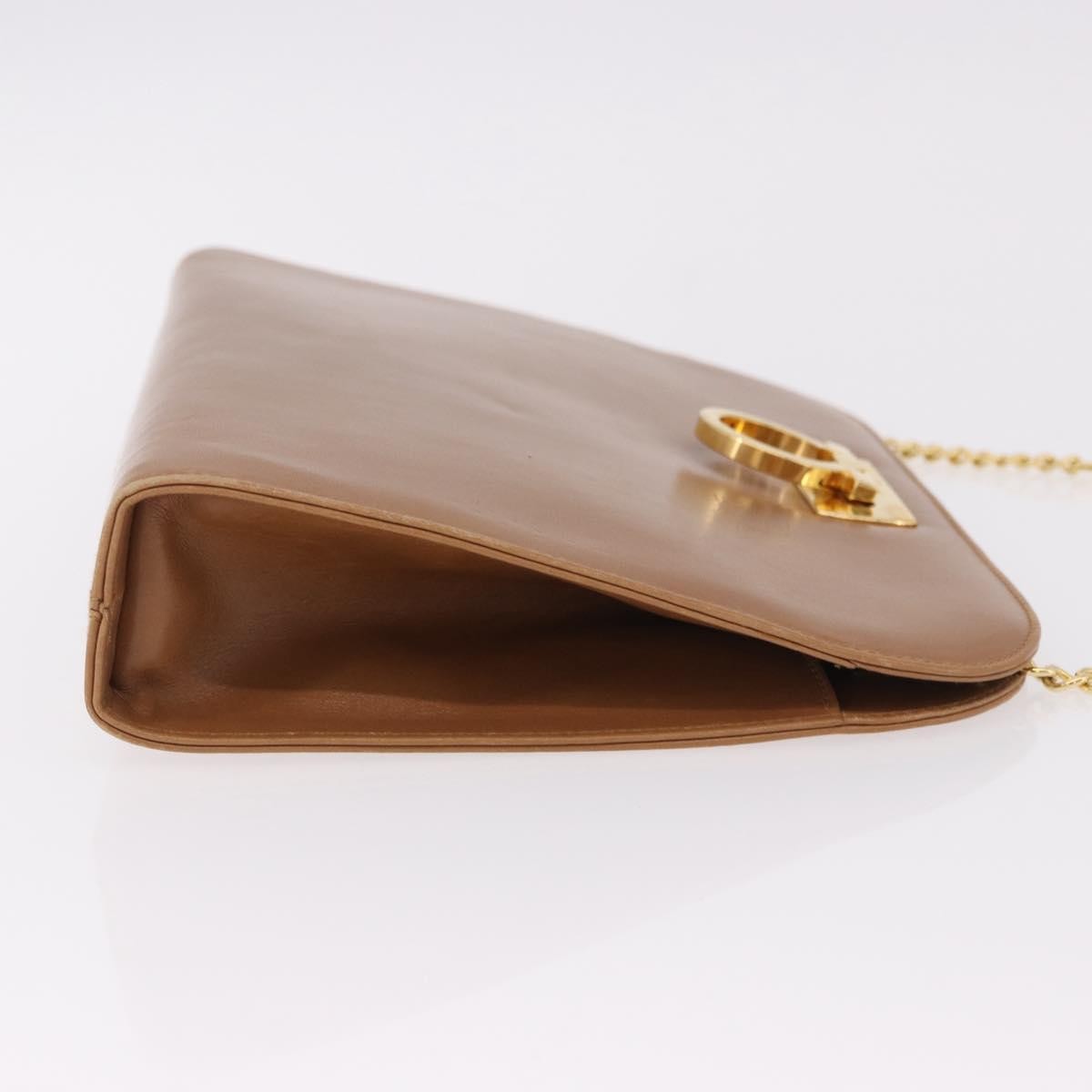 Salvatore Ferragamo Vintage Gancini Chain Leather Brown Leather Shoulder Bag Bag (Pre-Owned)