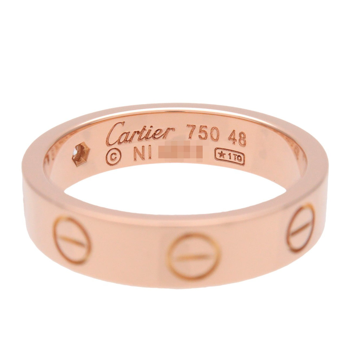 Cartier Love Wedding Band 1 Diamond 18K Rose Gold With Diamond Gold Rose_Gold Ring Jewelry (Pre-Owned)