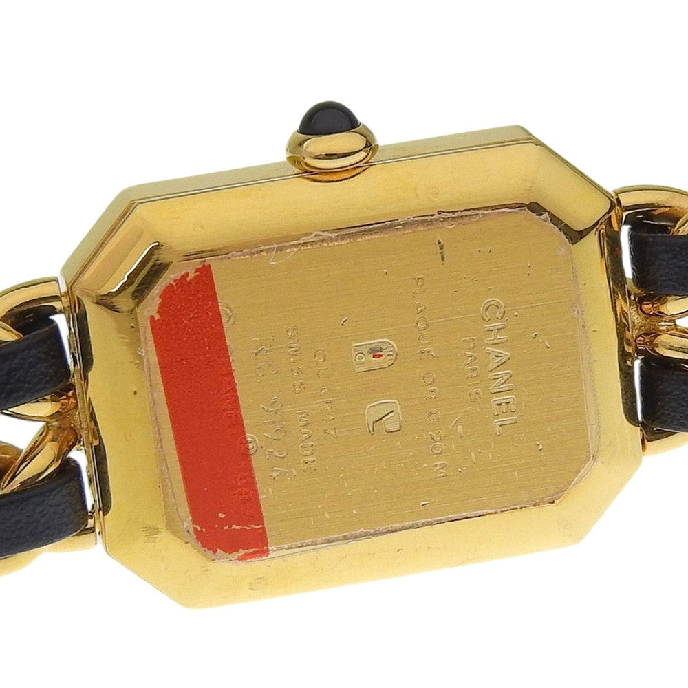 Chanel Premiere Rock Quartz Plated Metal And Leather Watch (Pre-Owned)