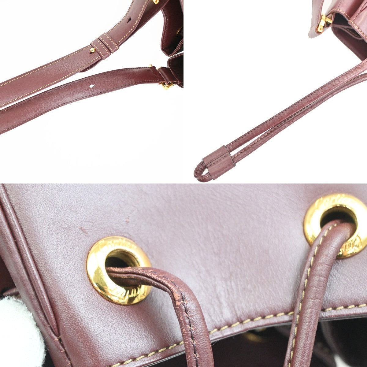 Cartier Must De Cartier Leather Burgundy Leather Shoulder Bag Bag (Pre-Owned)