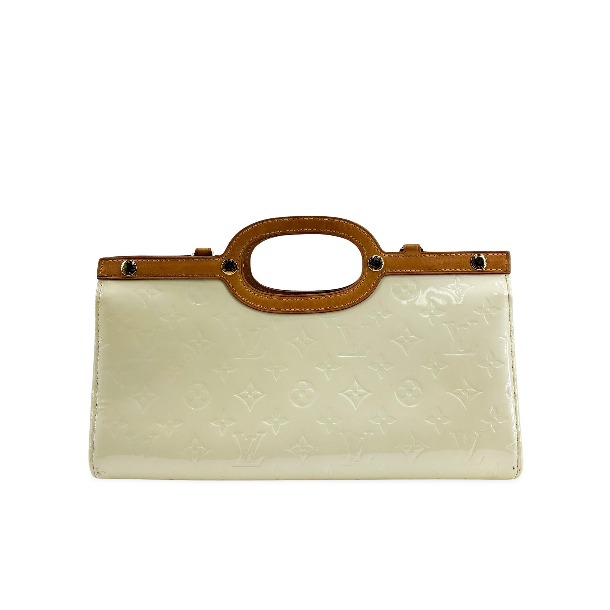 Louis Vuitton Roxbury Drive Monogram Vernis Beige Patent_Leather Handbag (Pre-Owned)