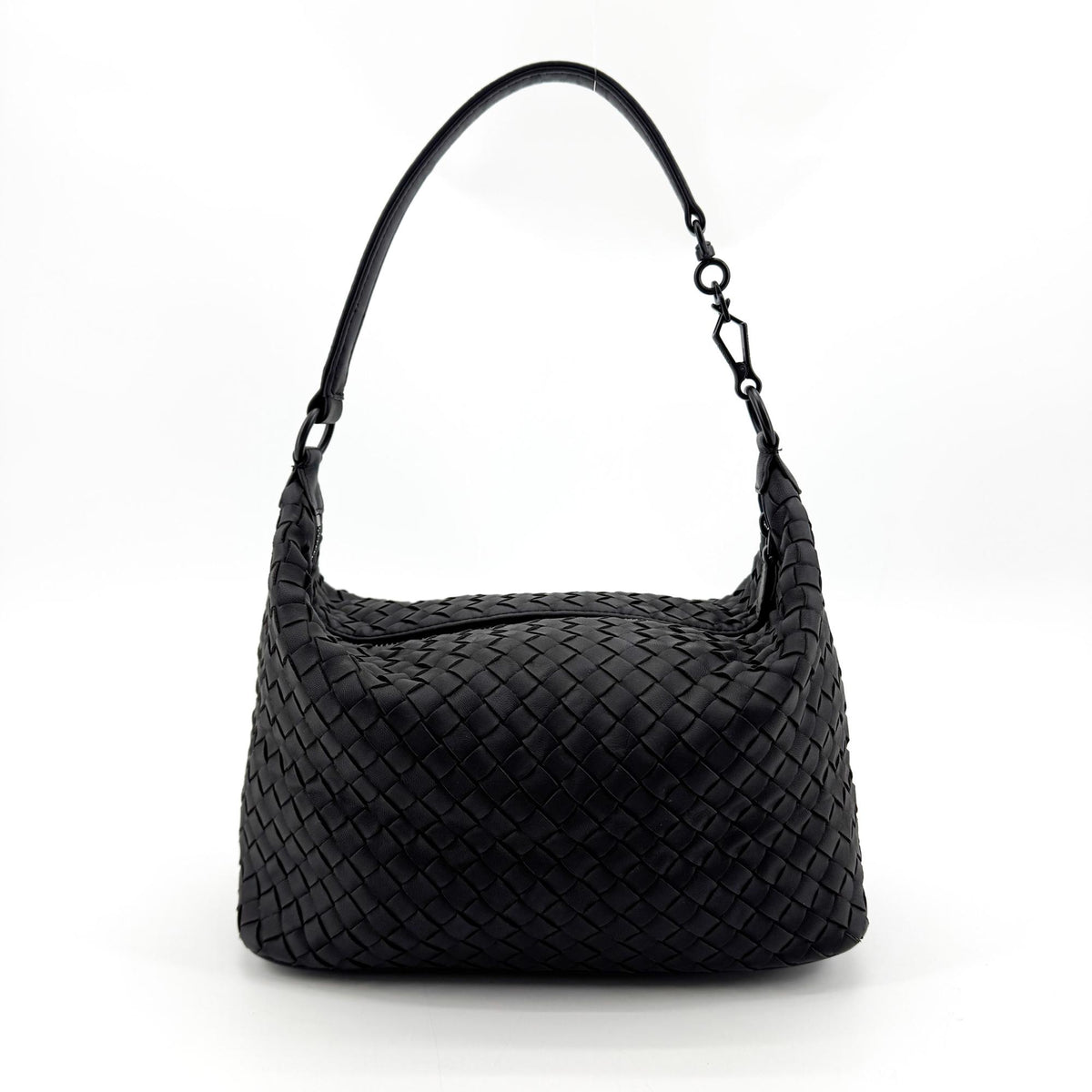 Bottega Veneta Wallace Intrecciato Nappa Black Leather Shoulder Bag Bag (Pre-Owned)