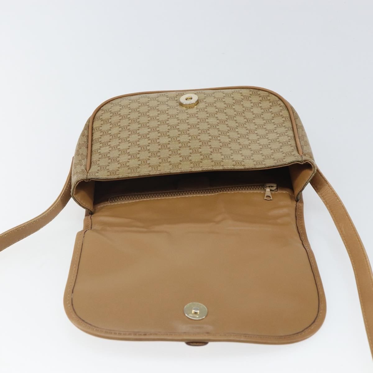 Celine Vintage Macadam Canvas Beige Canvas Shoulder Bag Bag (Pre-Owned)