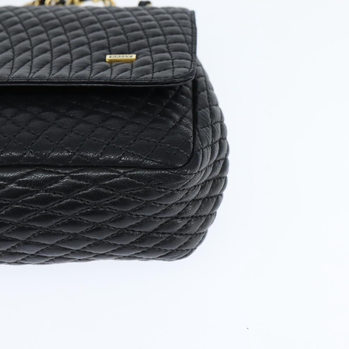 Bally Vintage Chain Quilted Leather Black Leather Shoulder Bag Bag (Pre-Owned)