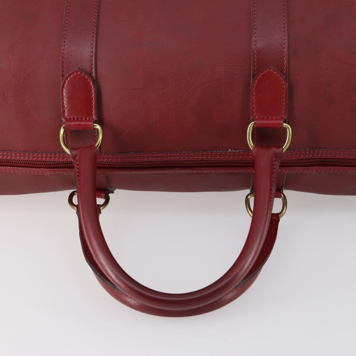 Christian Dior Vintage Trotter Duffle Diorissimo Canvas Red Canvas Travel Bag Bag (Pre-Owned)