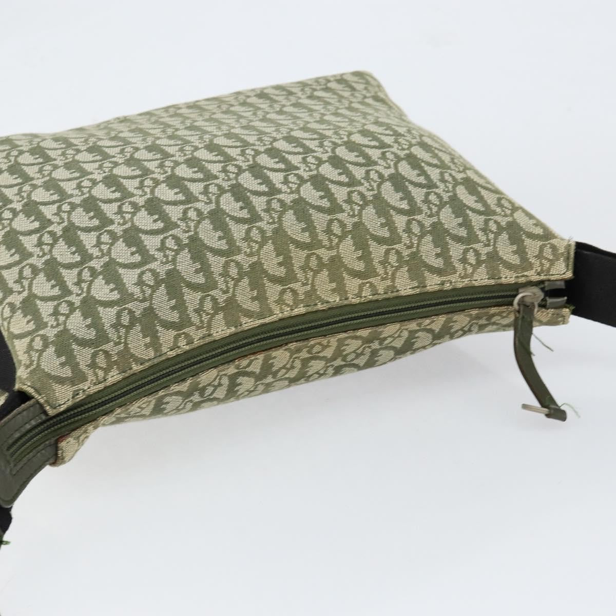 Christian Dior Vintage Trotter Canvas Green Canvas Shoulder Bag Bag (Pre-Owned)