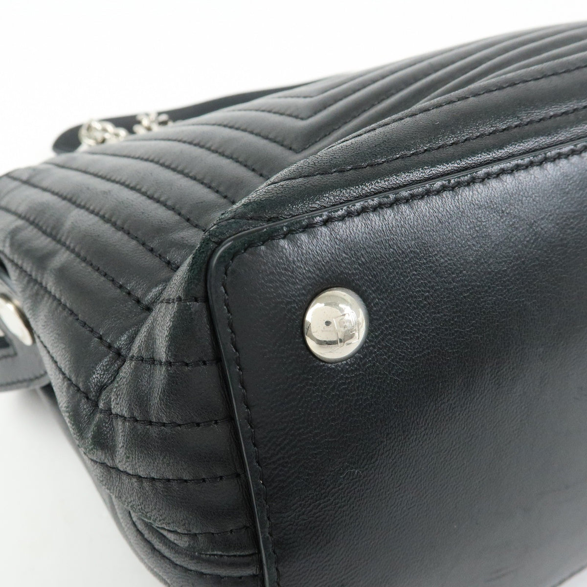 Fendi Dotcom Click Quilted Leather Black Leather Shoulder Bag Bag (Pre-Owned)