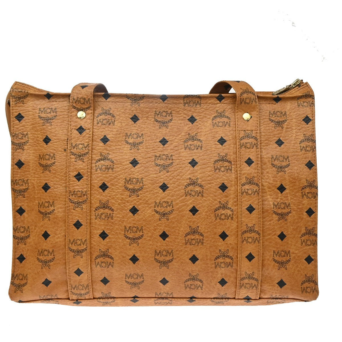 MCM Visetos Leather Brown Leather Shoulder Bag Bag (Pre-Owned)