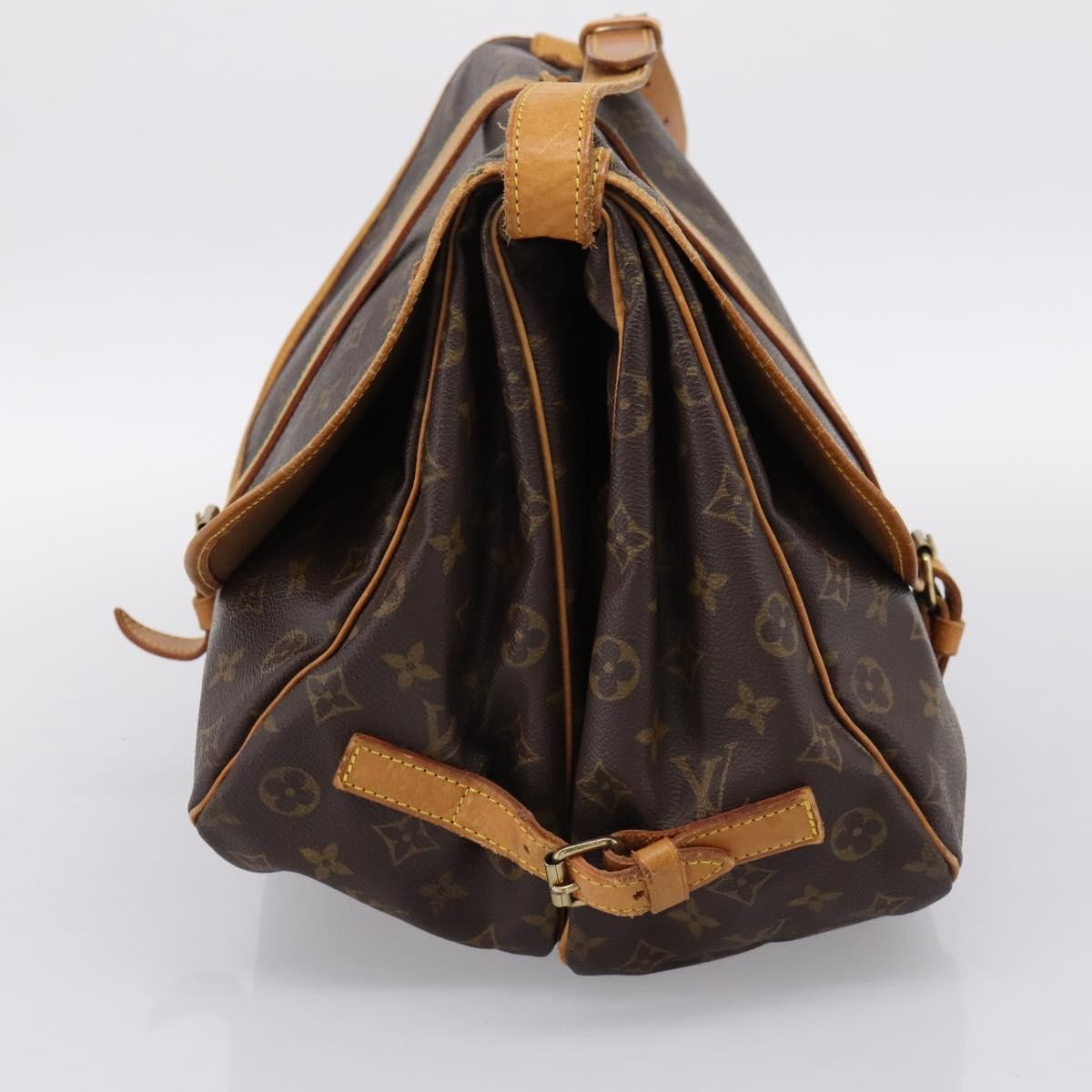 Louis Vuitton Saumur Monogram Brown Canvas Shoulder Bag Bag (Pre-Owned)