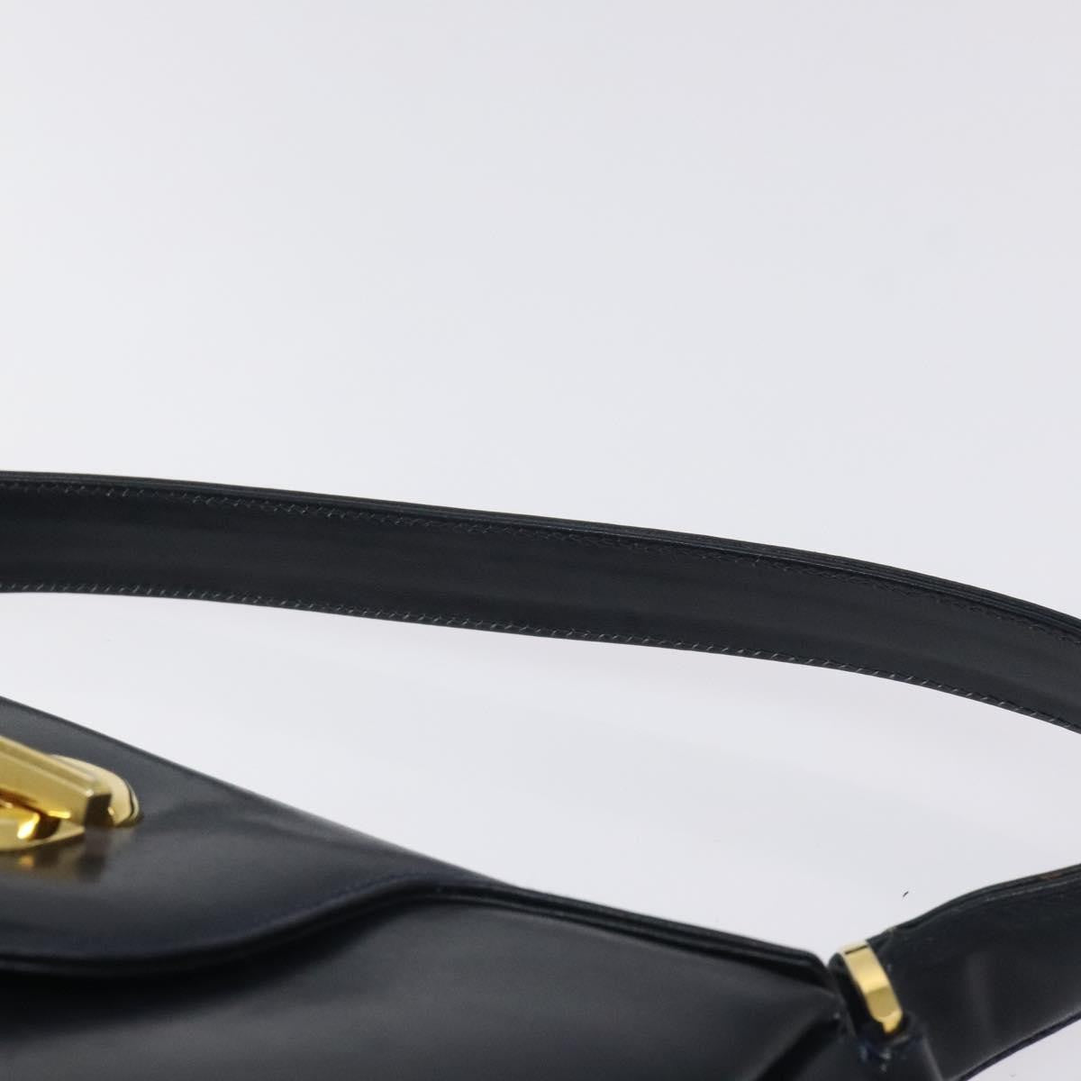 Gucci Vintage Leather Navy Leather Handbag (Pre-Owned)