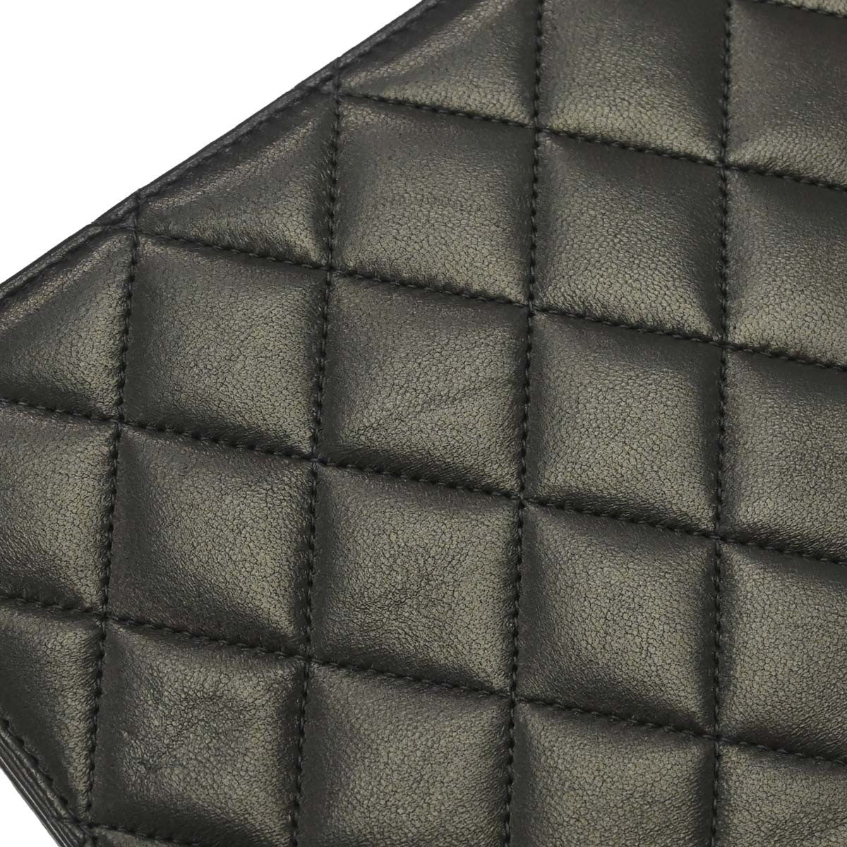 Chanel Vintage Full Flap Quilted Lambskin Black Leather Shoulder Bag Bag (Pre-Owned)