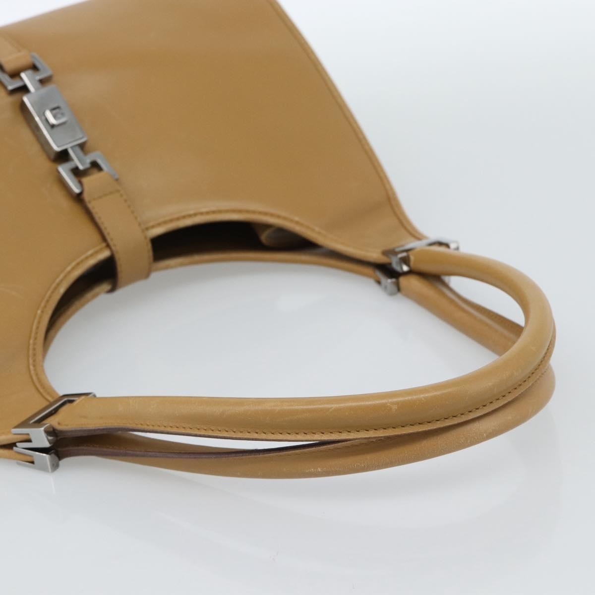 Gucci Jackie O Leather Beige Leather Handbag (Pre-Owned)