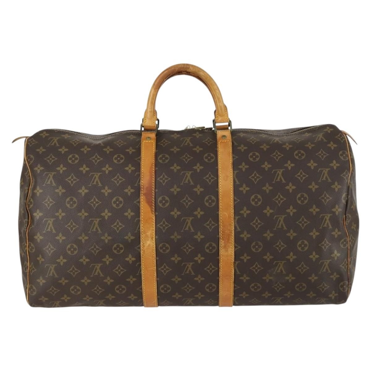 Louis Vuitton Keepall Monogram Canvas Brown Canvas Travel Bag Bag (Pre-Owned)
