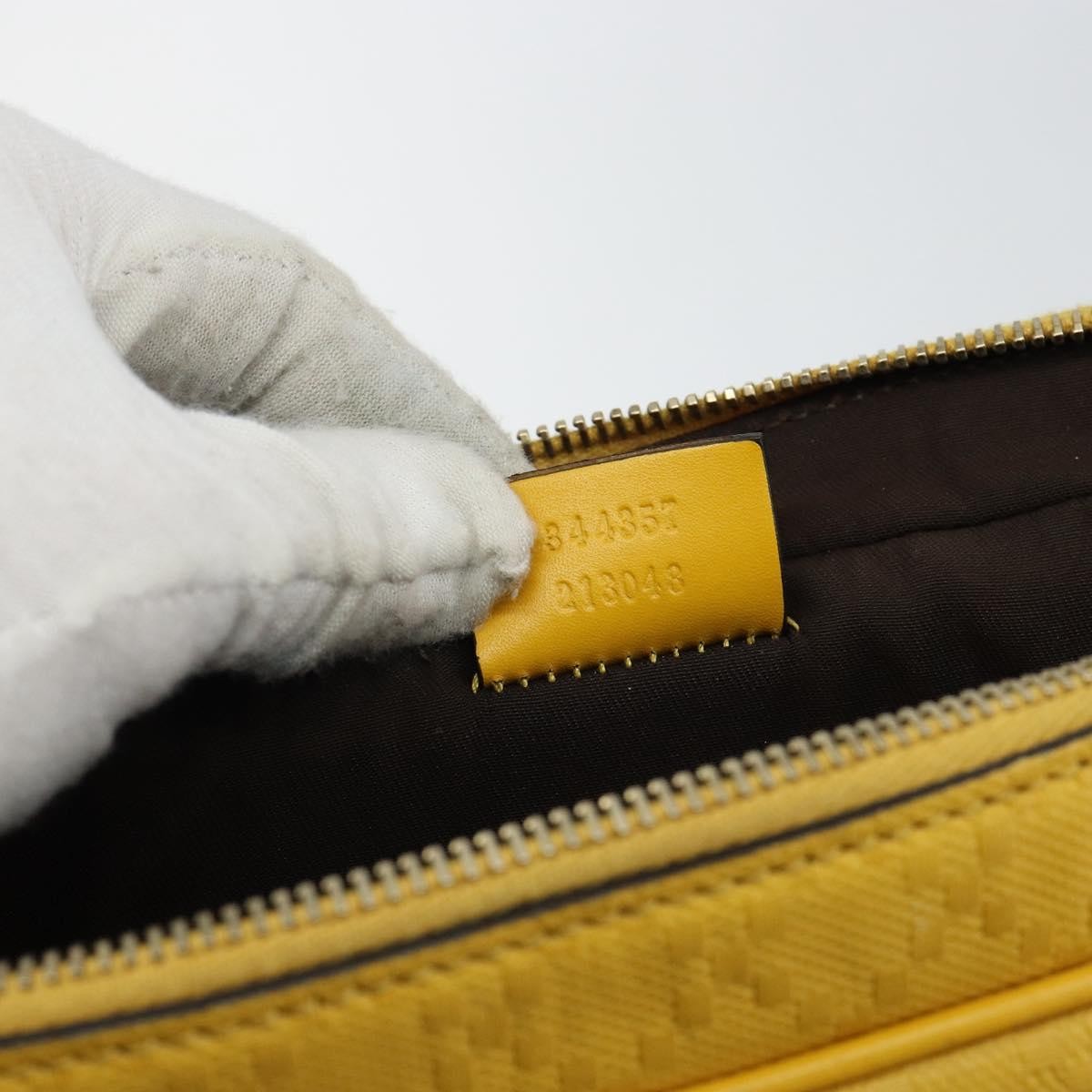 Gucci Diamante Bright Leather Yellow Leather Bag (Pre-Owned)