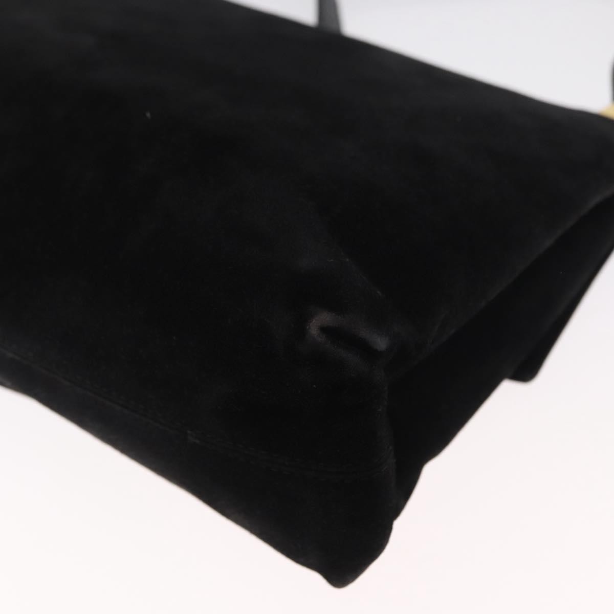 Salvatore Ferragamo Gancini Suede Black Suede Shoulder Bag Bag (Pre-Owned)